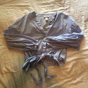 H&M Girls Bite Back Cropped Button Up Blouse